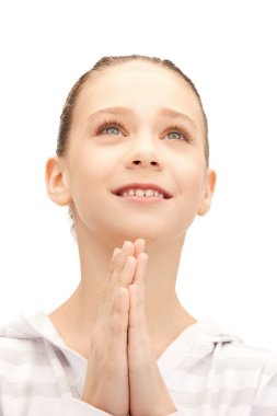 Praying teenage girl clipart