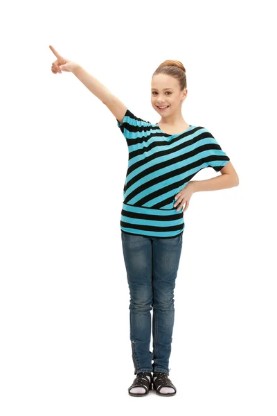 Nastoletnie dziewczyny wskazując palcem — Zdjęcie stockowe