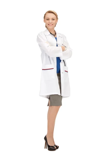Ελκυστική γυναίκα γιατρό με στηθοσκόπιο — Φωτογραφία Αρχείου