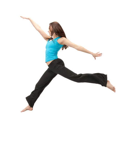 Jumping sporty girl — Stock Photo, Image