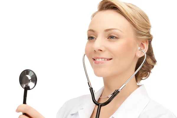 Çekici kadın doktor stetoskop ile — Stok fotoğraf