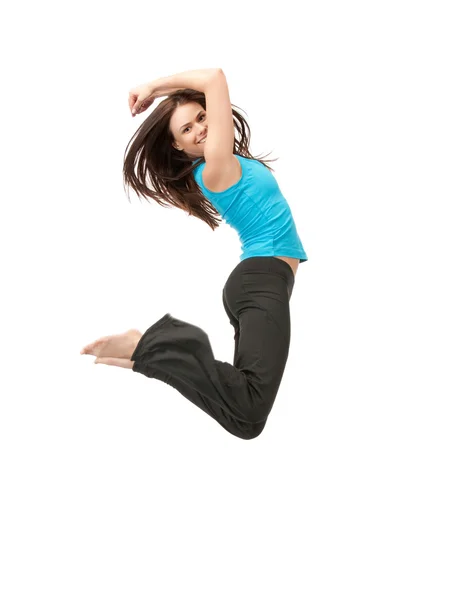 スポーティーな女の子をジャンプ — ストック写真