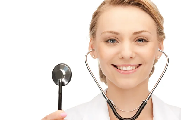 Çekici kadın doktor stetoskop ile — Stok fotoğraf