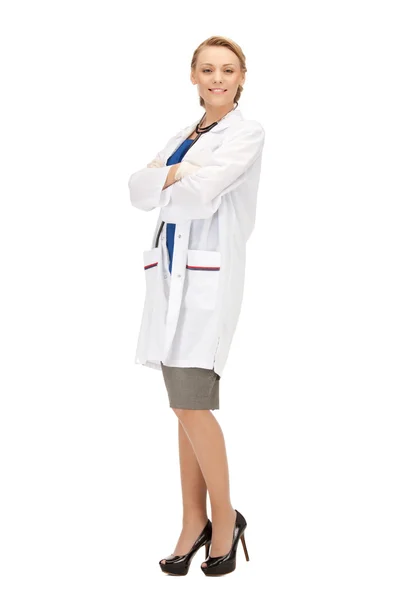 Médica atraente com estetoscópio — Fotografia de Stock