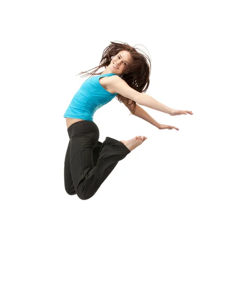 Jumping sporty girl Royalty Free Stock Images