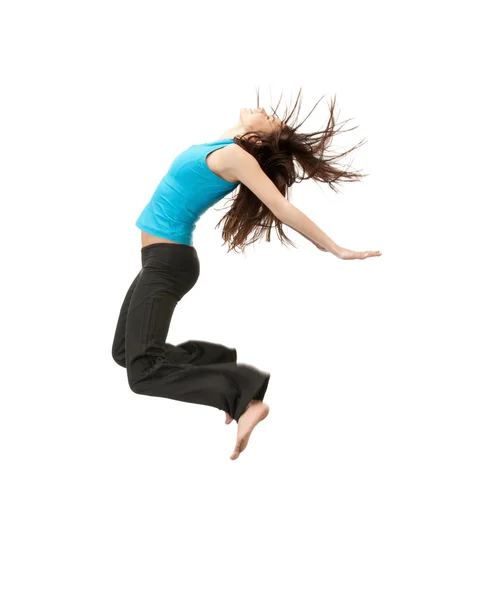 Saltando chica deportiva —  Fotos de Stock