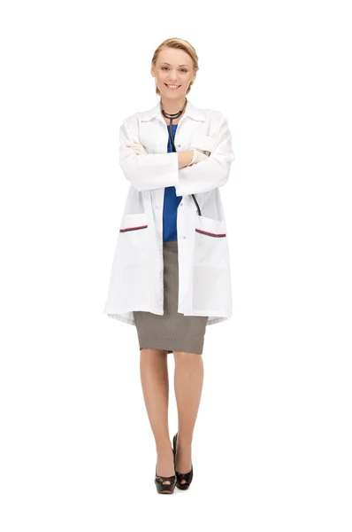 Atractiva doctora con estetoscopio — Foto de Stock
