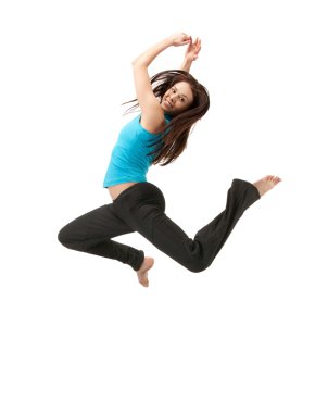 Jumping sporty girl clipart