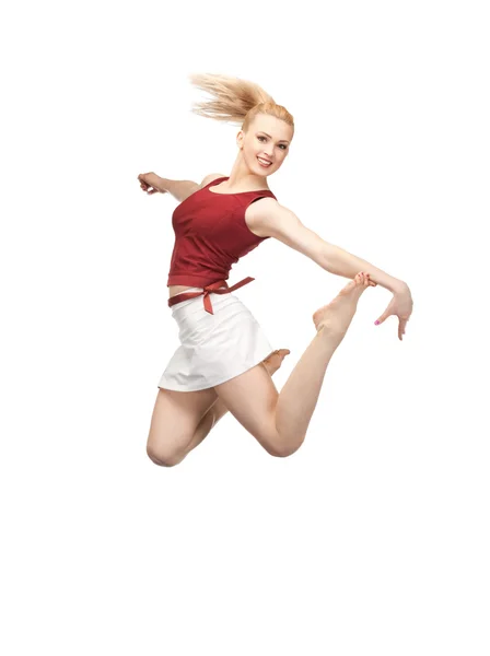 Saltando chica deportiva — Foto de Stock