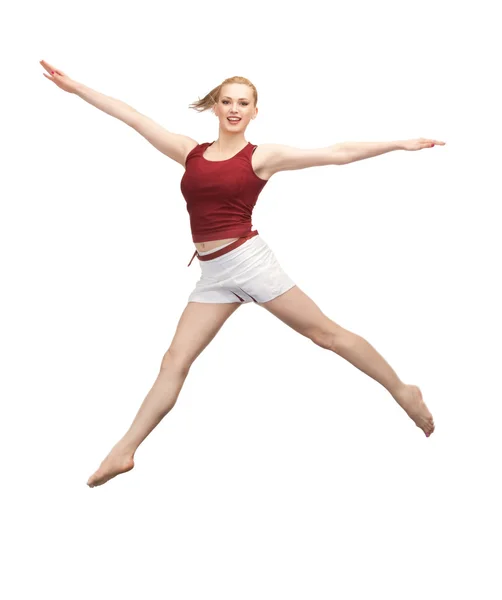 Springende sportliche Mädchen — Stockfoto