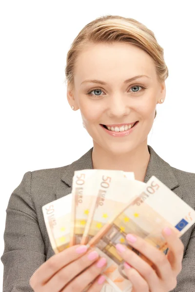 Piękne kobiety z euro pieniądze — Zdjęcie stockowe