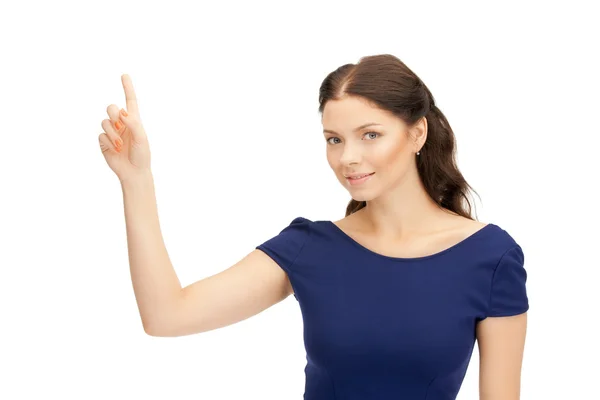Affärskvinna pekar fingret — Stockfoto