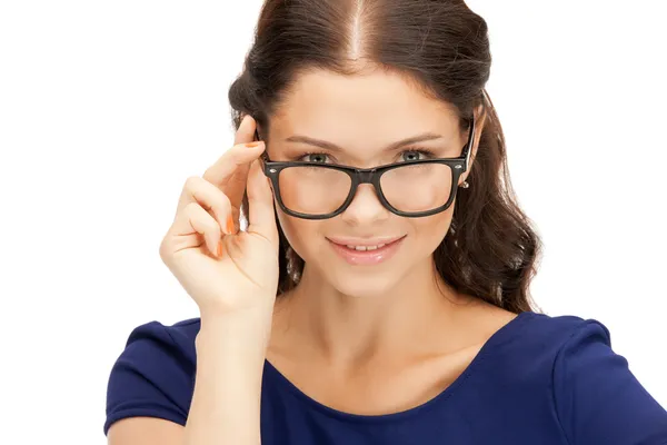 Szép nő, a szemüveg — Stock Fotó