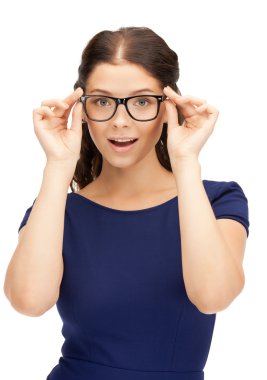 Lovely woman in spectacles clipart