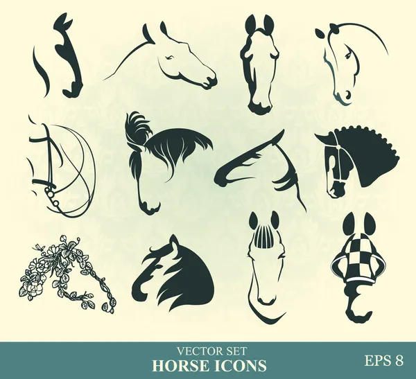 Ícones de cavalo — Vetor de Stock