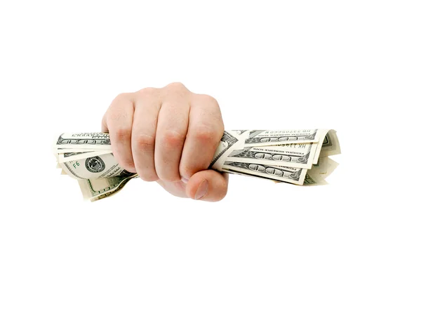 American dollars clenched — Stock Photo, Image
