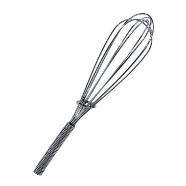 Kitchen metal whisk isolated with a Clipping Path. clipart