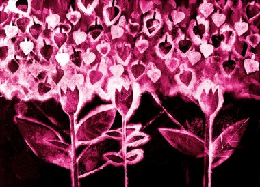 stilize çiçek boyama boyalı el