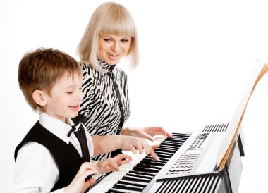 Playing piano clipart