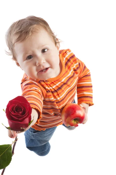 一朵玫瑰的孩子 — 图库照片