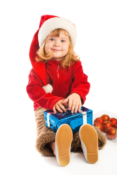 Meisje houdt van de gift van Kerstmis — Stockfoto