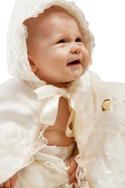 Baby in baptismal clothes — Stock Photo, Image
