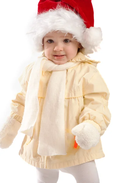 Criança em chapéu de Santa — Fotografia de Stock