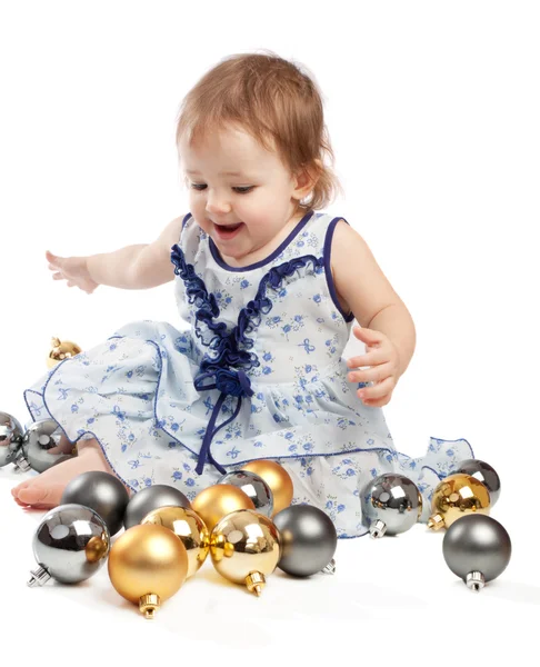 Hra s vánoční koule — Stock fotografie