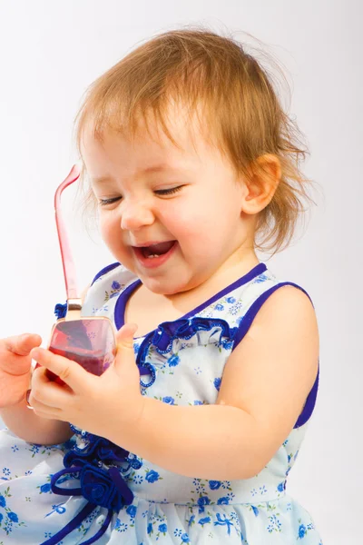 Meisje van de baby lachen — Stockfoto