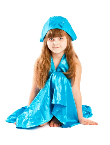 青い服の少女 — ストック写真