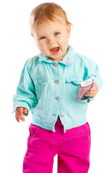 Kid with cellphone — Stock Photo, Image