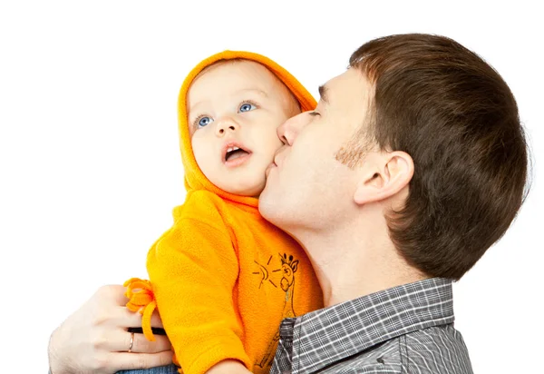 Papà baciare figlia — Foto Stock