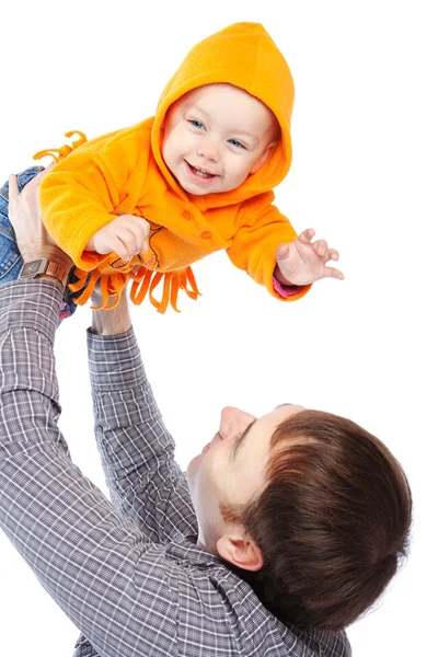 赤ちゃんと遊ぶことの父 — ストック写真