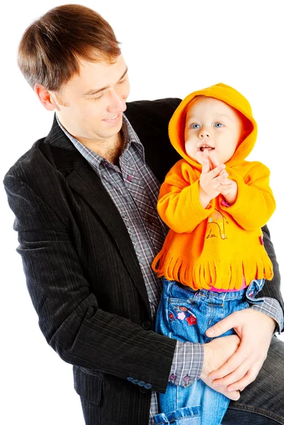 Sorridente padre e bambino — Foto Stock