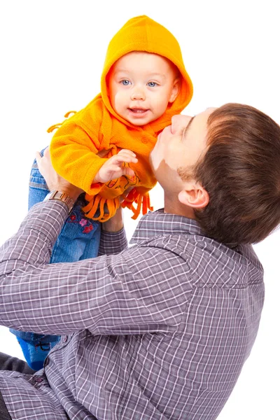 Pai brincando com bebê — Fotografia de Stock