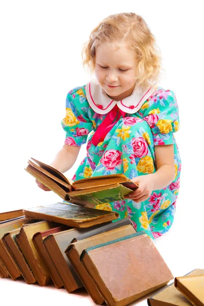 Chica con libros —  Fotos de Stock