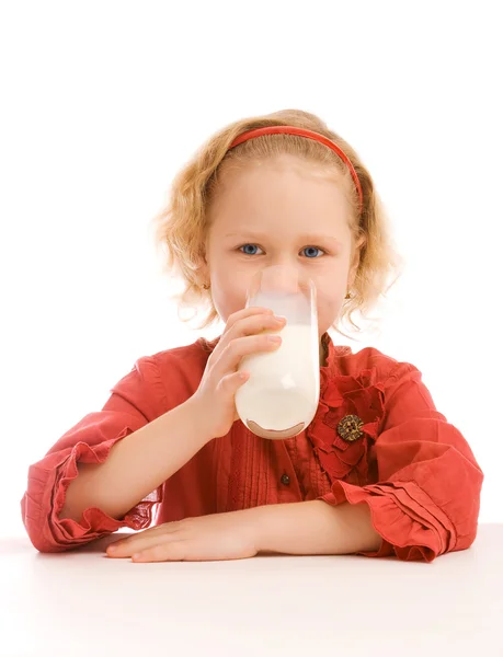 Gadis minum susu — Stok Foto