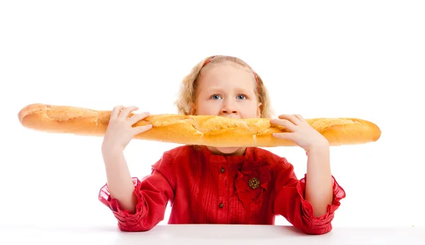 Eating bread — Stock Photo, Image