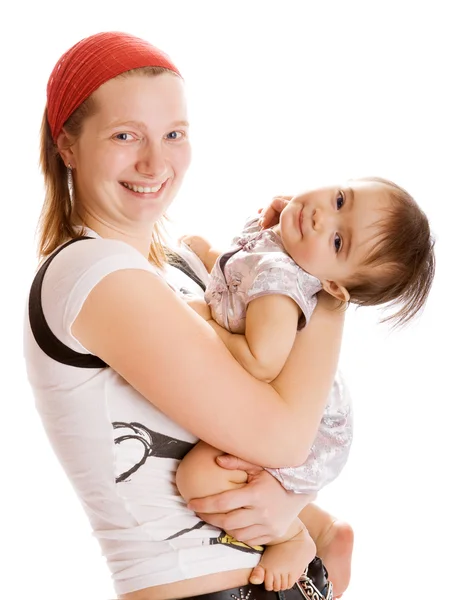 Mãe brincalhão e bebê — Fotografia de Stock
