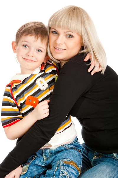 Son embracing mother — Stock Photo, Image