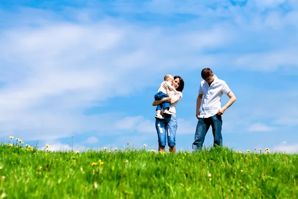 Family on meadow — Stock Photo, Image