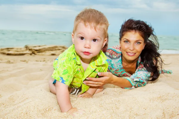 Baby in sand — Stock Photo, Image