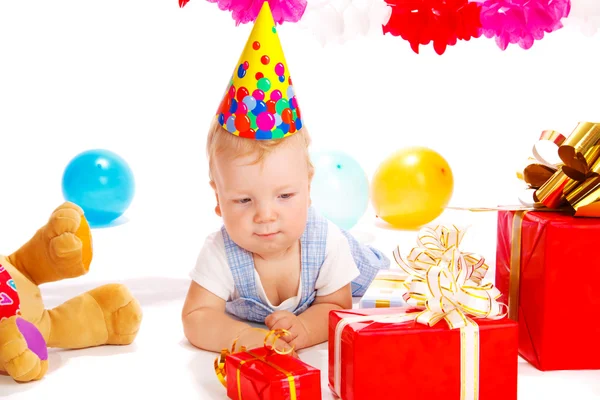 Baby in party hat — Stock Photo, Image