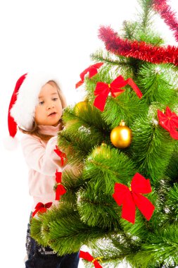 Decorating Christmas tree clipart