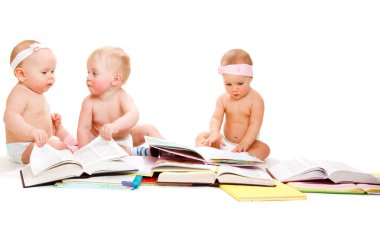 Baby bookworms clipart