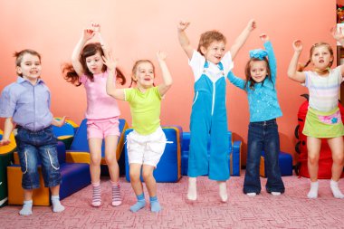 Preschoolers jumping clipart