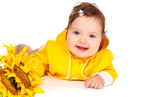 Mutlu çiçek bebek — Stok fotoğraf