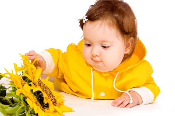 Sonnenblumenbaby — Stockfoto