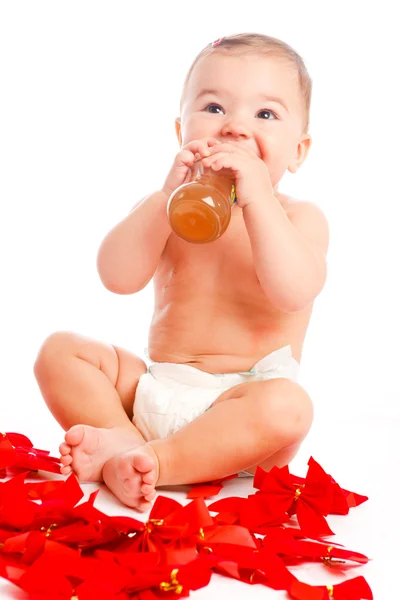 Drinking baby — Stockfoto