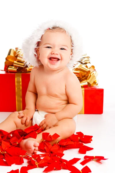 可爱的圣诞老人宝宝 — 图库照片